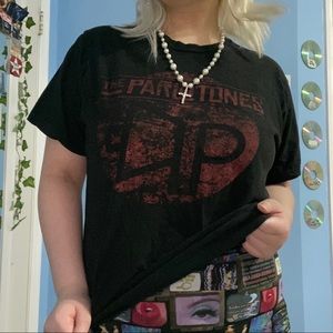 Vintage red and black band tee